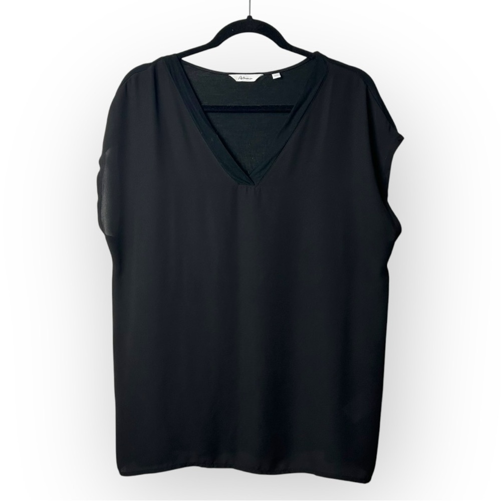 Reitmans Black V Neck Blouse L
